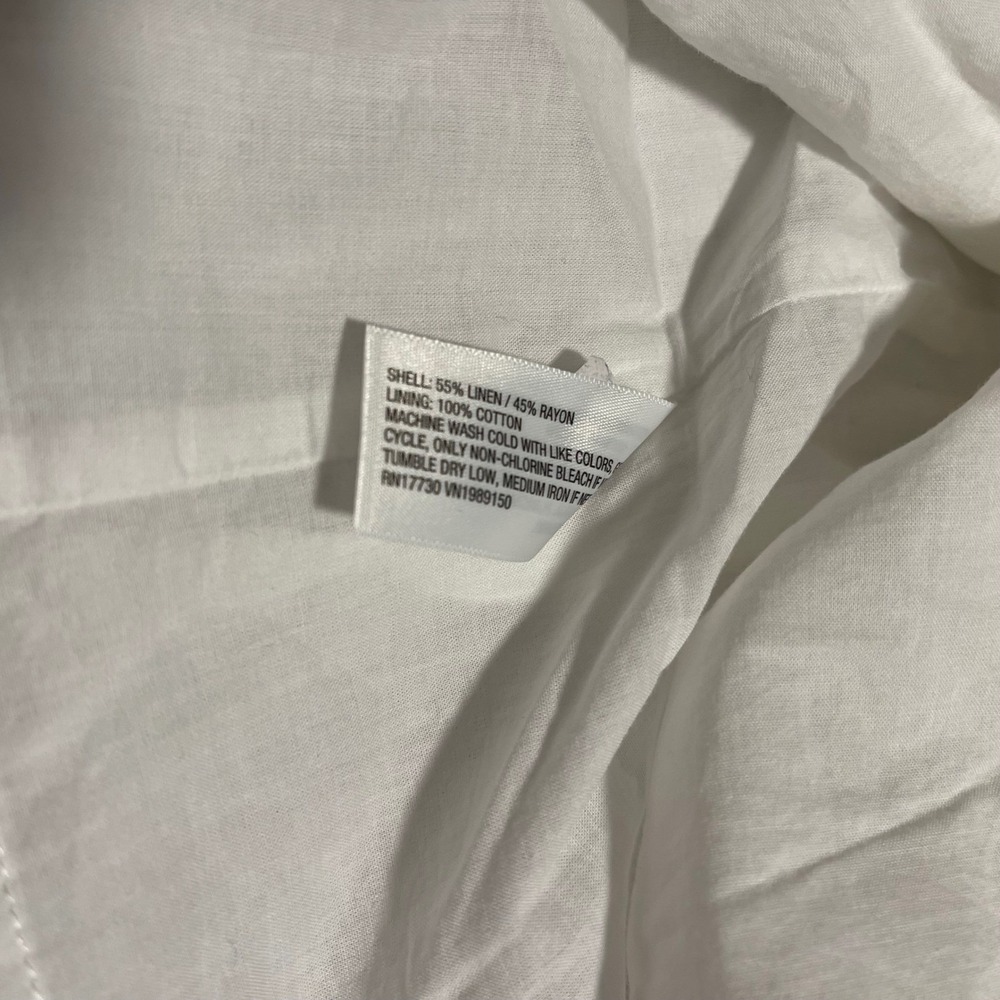 NWT A New Day Small White Linen‎ Button Front Square Neck Tank Dress Resort Wear - Picture 4 of 7